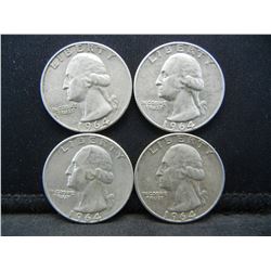 (4) 1964 Washington Quarters