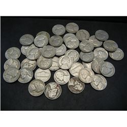 Lot of (41) Jefferson Nickels, Mostly 40's