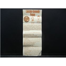 Lincoln/Kennedy Penny With Card