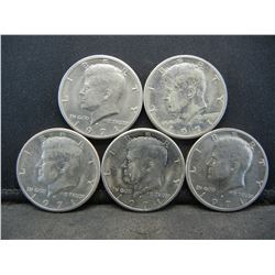 (5) 1971 Kennedy Half Dollars, Some Mint Marks