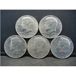 (5) 1976 Bicentennial Kennedy Half Dollars, Some Mint Marks
