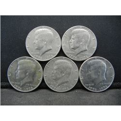 (5) 1976 Bicentennial Kennedy Half Dollars, Some Mint Marks