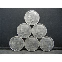 (6) 1979 Kennedy Half Dollars, Some Mint Marks