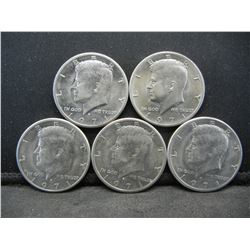 (5) 1971 Kennedy Half Dollars, Some Mint Marks
