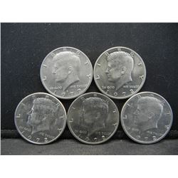 (5) 1972 Kennedy Half Dollars, Some Mint Marks