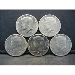 (5) 1971 Kennedy Half Dollars, Some Mint Marks