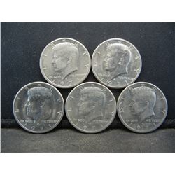 (5) 1971 Kennedy Half Dollars, Some Mint Marks