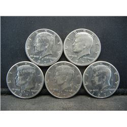 (5) 1971 Kennedy Half Dollars, Some Mint Marks