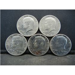 (5) 1971 Kennedy Half Dollars, Some Mint Marks