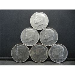 (6) 1981 Kennedy Half Dollars, Some Mint Marks