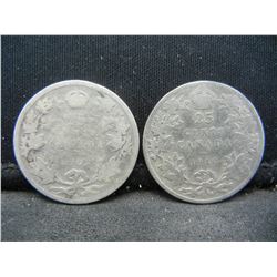 1902, 1910 Canada Quarters