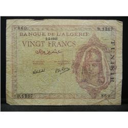 1945 Algeria Twenty Francs