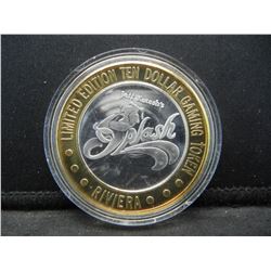 (RIVIERA-SPLASH) SILVER (.999) LAS VEGAS, NV, CASINO COIN, LIMITED EDITION