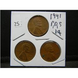 1941 PDS Lincoln Wheat Cents