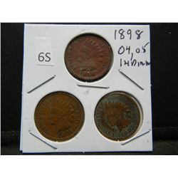 1898, 1904, 05, Indian Head Cents