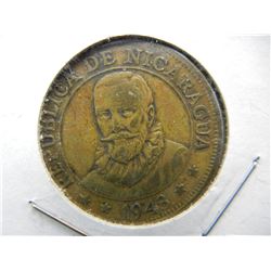 1943 Nicaragua Twenty Five Centavos