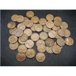 Lot of Wheat Cents, 40's and 50's