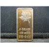 Image 1 : 5 Grams 100 Mills .999 Gold Maple Leaf
