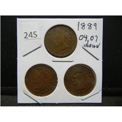 1899, 1904, 07 Indian Head Cents