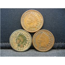 1897, 99, 1900 Indian Head Cents