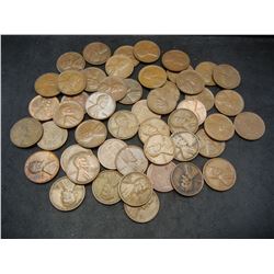 Lot of Wheat Cents, 40's and 50's