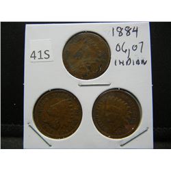 1884, 1906, 07 Indian Head Cents