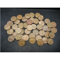 Lot of Wheat Cents, 40's and 50's