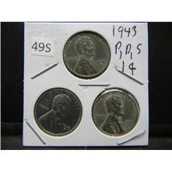 1943 PDS Lincoln Steel Cents