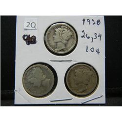 192? 1926, 34 Mercury Dimes