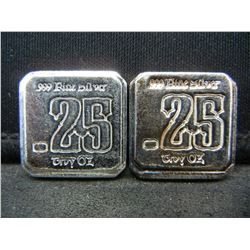(2) .25 Troy Oz of .999 Fine Silver