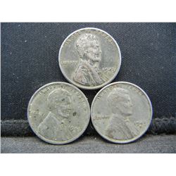 (3) 1943 D Lincoln Steel Cents