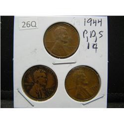 1944 PDS Wheat Cents