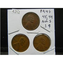 1944 S, 45 S, 46 S, Wheat Cents