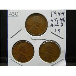 1945 S, 45 S, 46 S, Wheat Cents