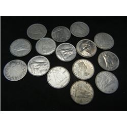 (14) Canada Dimes, Mostly 60's