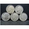 Image 1 : (5) Roosevelt Dimes, 50's, Some Mint Marks