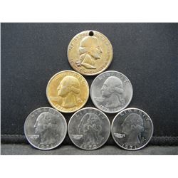 (5) Washington Quarters, 70's