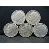 Image 1 : (5) Roosevelt Dimes, 50's, Some Mint Marks