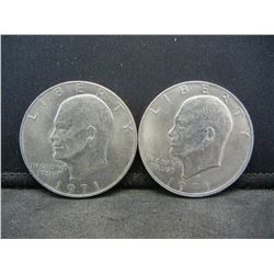 (2) 1971 Ike Dollars
