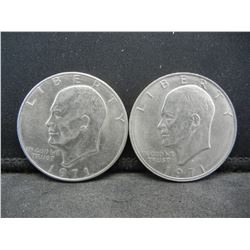 (2) 1971 Ike Dollars