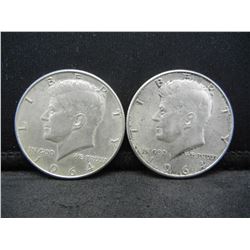 (2) 1964 Kennedy Half Dollars