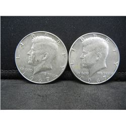 (2) 1967 Kennedy Half Dollars