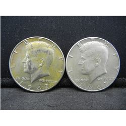 (2) 1967 Kennedy Half Dollars