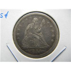 1855 Seated 25c.  XF+.  Nice.