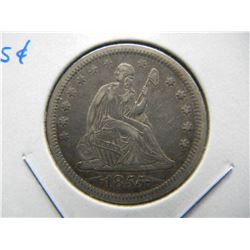 1855 Seated 25c.  XF+.  Nice.