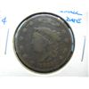 Image 1 : 1828 Large 1c.  VF.  Shall Date.  Scarce.