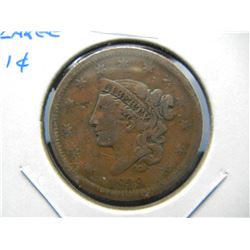 1839 Large 1c.  Fine.