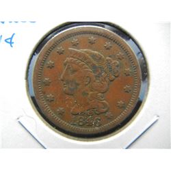 1846 Large 1c.  Fine.