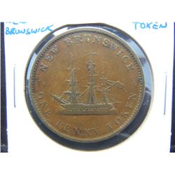 1843 New Brunswick 1 Penny Token.