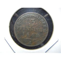 1862 Germany 3 Pfennig.